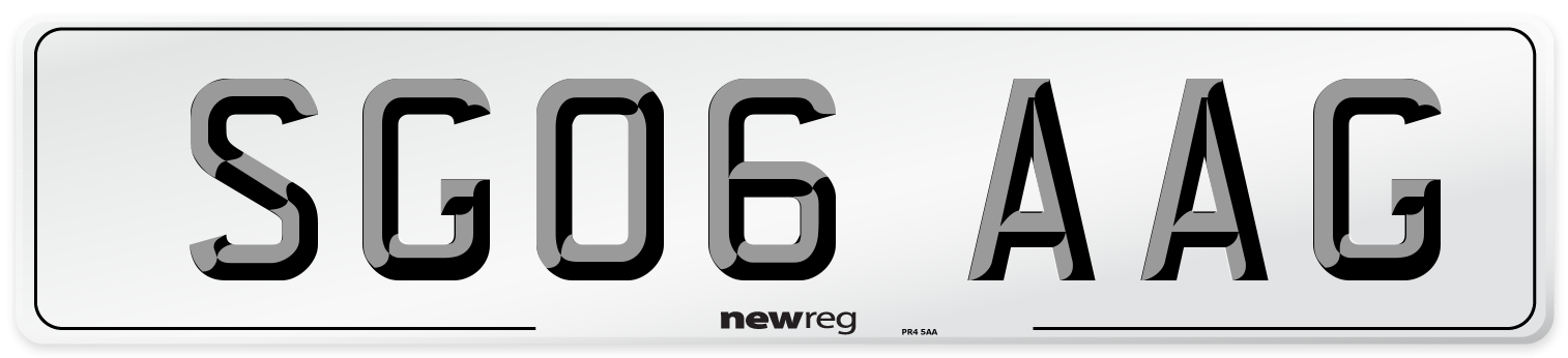 SG06 AAG Number Plate from New Reg
